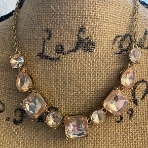 Express rose gold and pink stone chunky necklace